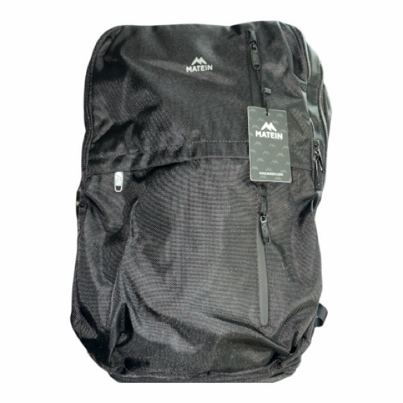 Matien Black Backpack Carry On Travel Bag 17 inch New - Picture 2 of 13